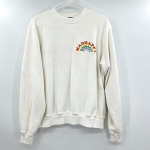 Mad Happy Unisex Prism Capsule White Crewneck Sweatshirt Size XS